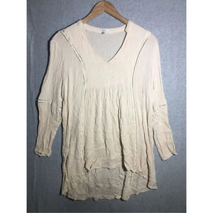 Womens Jodifl Tunic Length Dress Cream Boho Bohemian Beachy Cottage Core